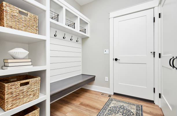 Mudroom entryway in new house